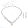 Alloy Rhinestone Necklaces & Stud Earring Sets for Women SJEW-U001-01P-02-3