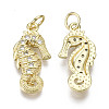 Brass Micro Pave Clear Cubic Zirconia Pendants ZIRC-N039-095-NF-2