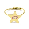 Ion Plating(IP) Star 304 Stainless Steel Enamel Ring RJEW-A038-17G-02-2