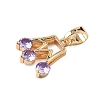 Brass Micro Pave Cubic Zirconia Pendants KK-E795-06KCG-01-2