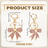 1Pc Alloy Rhinestone Bowknot Keychains KEYC-LP0001-36-2