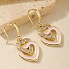 Elegant Fashion Double Heart Brass Dangle Earrings OA6431-2-1