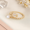 1Pc Brass Micro Pave Clear Cubic Zirconia Cuff Rings RJEW-LP0008-21-3
