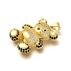 Rack Plating Brass Micro Pave Cubic Zirconia Pendants KK-L226-006G-02-2