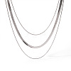 Fashion 304 Stainless Steel 3 Layered Snake Chain Necklaces for Women GS2900-2-1