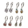 Brass Cubic Zirconia Hoop Earrings EJEW-Q015-02P-2