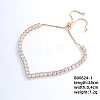 Brass Crystal Rhinestone Box Chain Slider Women's Bracelets UC5673-1-1