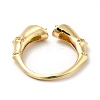 Brass Cubic Zirconia Cuff Ring KK-H433-06G-2