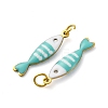 304 Stainless Steel Enamel Pendants STAS-E550-40G-02-2