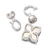 Brass Micro Pave Clear Cubic Zirconia Fold Over Clasps KK-P291-10P-2