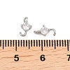 Brass Pave Clear Cubic Zirconia Flat Round Connector Charms KK-H538-21A-P-3