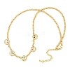 Brass Micro Pave Colorful Cubic Zirconia Smiling Face Round Beaded Bib Necklaces for Women NJEW-F364-07B-G-4