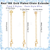24Pcs 3 Style Long-Lasting Plated Brass Curb Chain Extender KK-CN0002-30-2