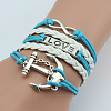 Imitation Leather Link Multi-strand Bracelets for Women Men WG5E2D4-13-1