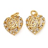 Rack Plating Brass Micro Pave Cubic Zirconia Pendants KK-Z063-17G-1