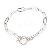 Tarnish Resistant Unisex 304 Stainless Steel Paperclip Chain Bracelets BJEW-H541-03A-P-1