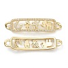 Brass Micro Pave Clear Cubic Zirconia Links Connectors ZIRC-M117-24G-2