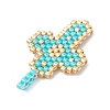 2Pcs 2 Styles Glass Seed Beaded Pendants PALLOY-MZ00883-6