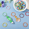 30Pcs 10 Colors Spray Painted Iron Hinged Binder Rings IFIN-TA0001-77-6