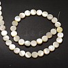 Natural Freshwater Shell Flat Round Bead Strands BSHE-M022-04-2