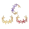 304 Stainless Steel Enamel Cuff Bangles for Women BJEW-D408-34G-2