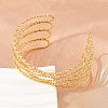 304 Stainless Steel Cuff Bangles for Women BJEW-Z155-05G-3