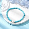 Natural Howlite and Pearl Beads Btacelets BJEW-JB10681-07-2