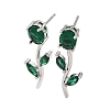 Brass Micro Pave Cubic Zirconia Stud Earrings KK-CBA8324-20P-02-4