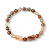 Natural Ferruginous Quartz & Super Seven Quartz Beaded Bracelets BJEW-JB13927-3