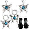 4Pcs 2 Styles Butterfly Alloy Shoe Charms AJEW-CP0006-45-1