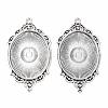 Tibetan Style Alloy Pendant Cabochon Settings TIBEP-R304-016AS-LF-1