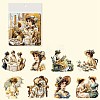 16Pcs PET Baroque Maiden Waterproof Stickers PW-WG5252D-03-1