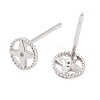 925 Sterling Silver Micro Pave Clear Cubic Zirconia Stud Earrings for Women EJEW-F342-05P-2