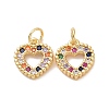 Brass Micro Pave Colorful Cubic Zirconia Charms ZIRC-F134-10G-2