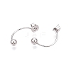 Anti-Tarnish Rhodium Plated 925 Sterling Silver Friction Ear Nuts STER-N016-28P-3