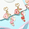 Heart Hot Air Balloon Alloy Enamel Pendant Decoration HJEW-YW00075-01-4