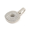 Brass Micro Pave Clear Cubic Zirconia Pendants KK-B099-01P-O-2