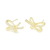 Left and Right Brass Pave Clear Cubic Zirconia Stud Earring Findings LS-KK-F875-02G-1