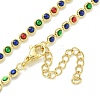 Brass Enamel Square Link Chain Necklaces NJEW-H039-12G-1