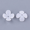 4-Petal Transparent Acrylic Bead Caps X-FACR-T001-14-2