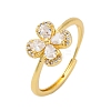 Rack Plating Brass Micro Pave Cubic Zirconia AdjustableFinger Rings for Women RJEW-M028-96A-G-4