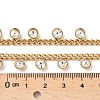 304 Stainless Steel Rhinestone Flat Round Tassel Twisted Chain Necklaces for Women NJEW-V010-01G-03-2