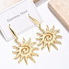 Sun 304 Stainless Steel Dangle Earrings EJEW-C142-10G-1
