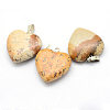 Heart Natural Picture Jasper Pendants G-Q438-16-2