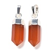 Natural Carnelian Pointed Pendants G-G737-08I-S-2