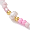3Pcs 3 Color Natural Pearl & Glass Seed Braided Bead Bracelets Set BJEW-JB09534-4