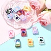 14Pcs 7 Colors UV Plating Rainbow Iridescent Acrylic Enamel Beads SACR-YW0005-06-4