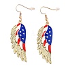 Independence Day Theme Alloy Enamel Dangle Earrings for Women EJEW-F335-01G-04-1