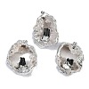 Natural Tourmaline & Druzy Agate Hollow Geode Pendants G-G162-03P-02-1