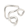 Non-Tarnish 304 Stainless Steel Irregular Open Cuff Ring for Women RJEW-A043-26P-1